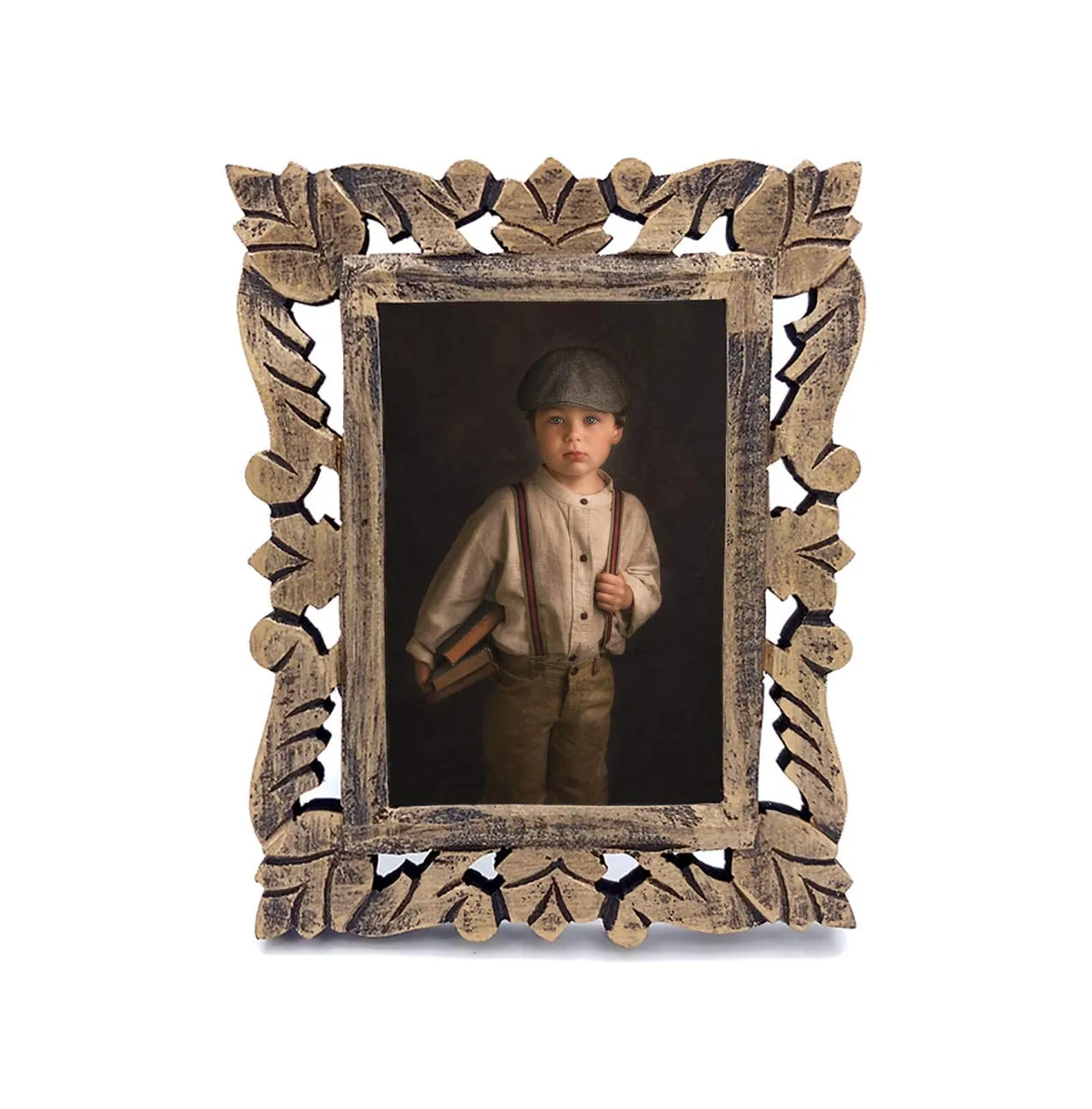 Adan's Homes PF01 Decorative Handcrafted Wooden Photo Frame (Gold)