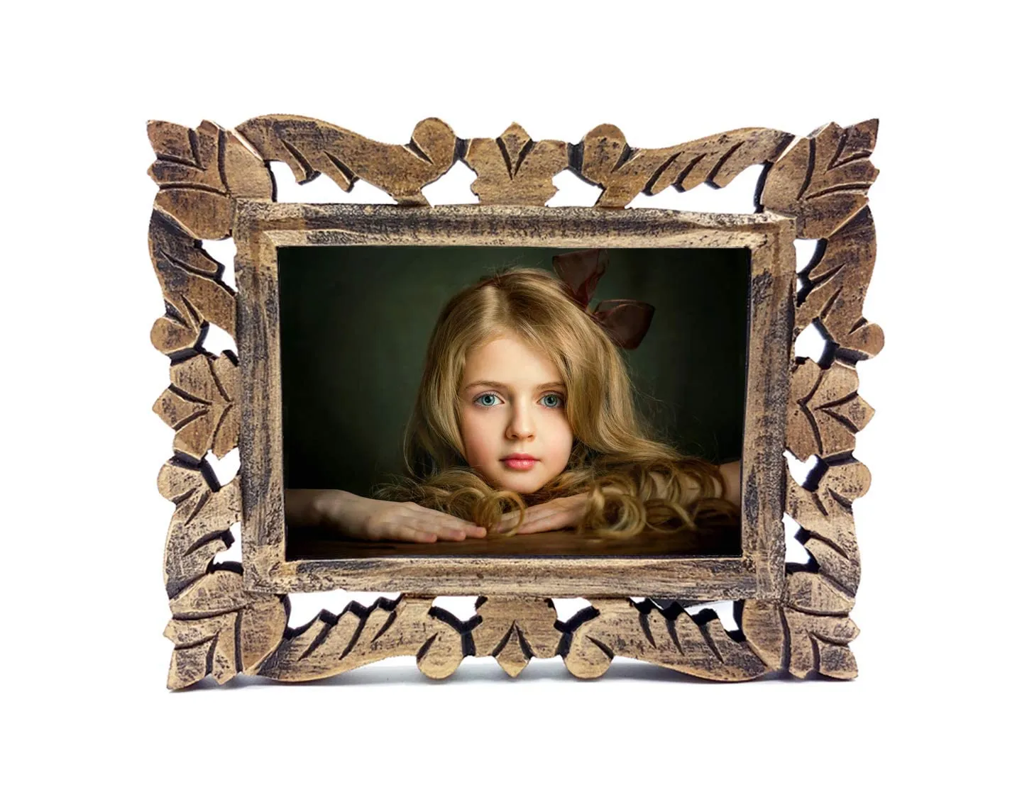 Adan's Homes PF01 Decorative Handcrafted Wooden Photo Frame (Gold)