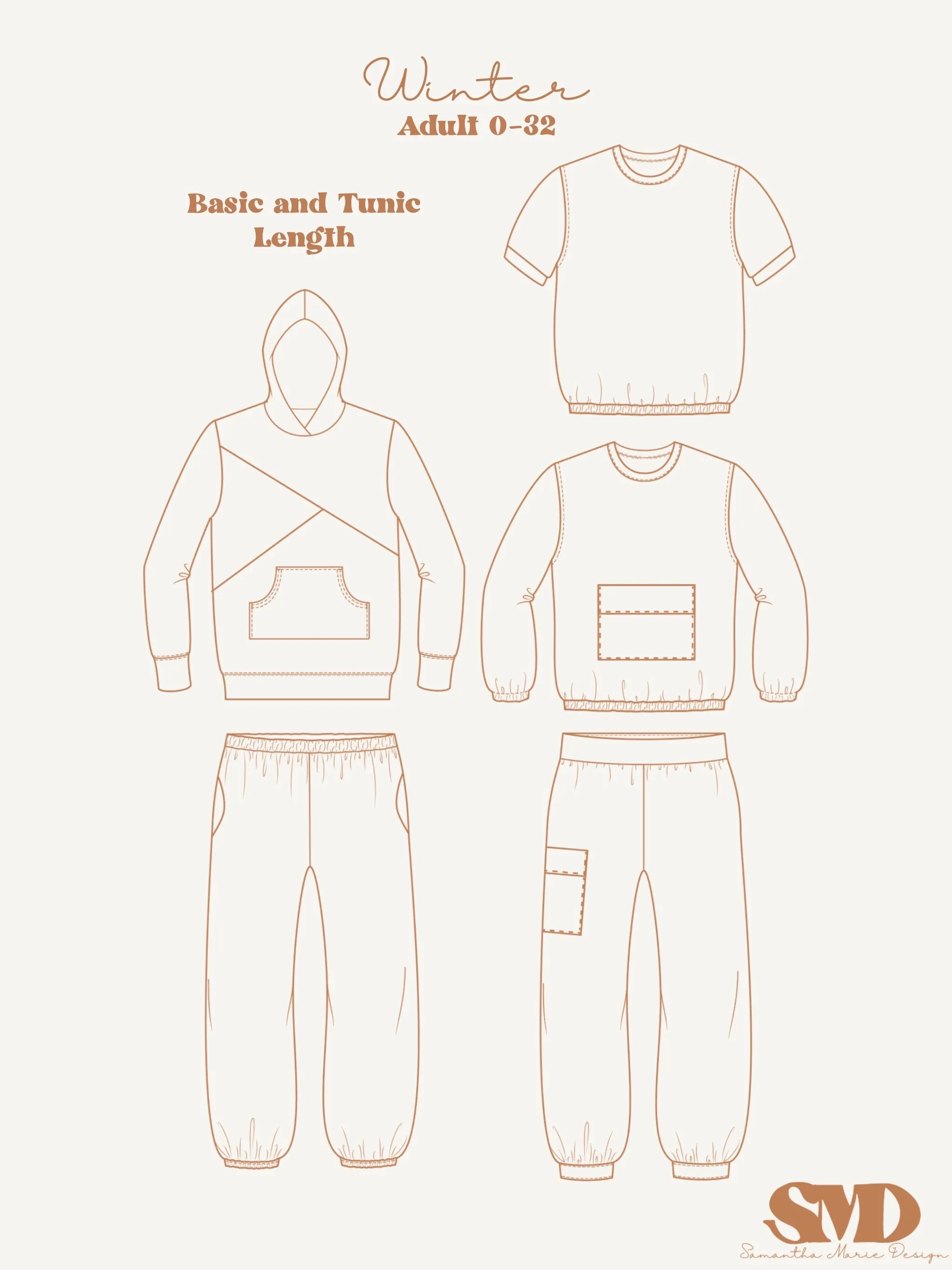 Adult Winter Set Digital Sewing Pattern Sizes 0-32