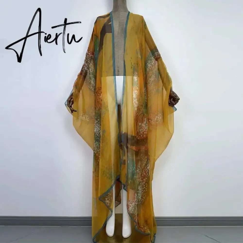 Aiertu Kimono Popular transparent Summer Beach Robe Kaftan Clothes Women Free Size Open Bohemian Quality Dry Holiday Coat