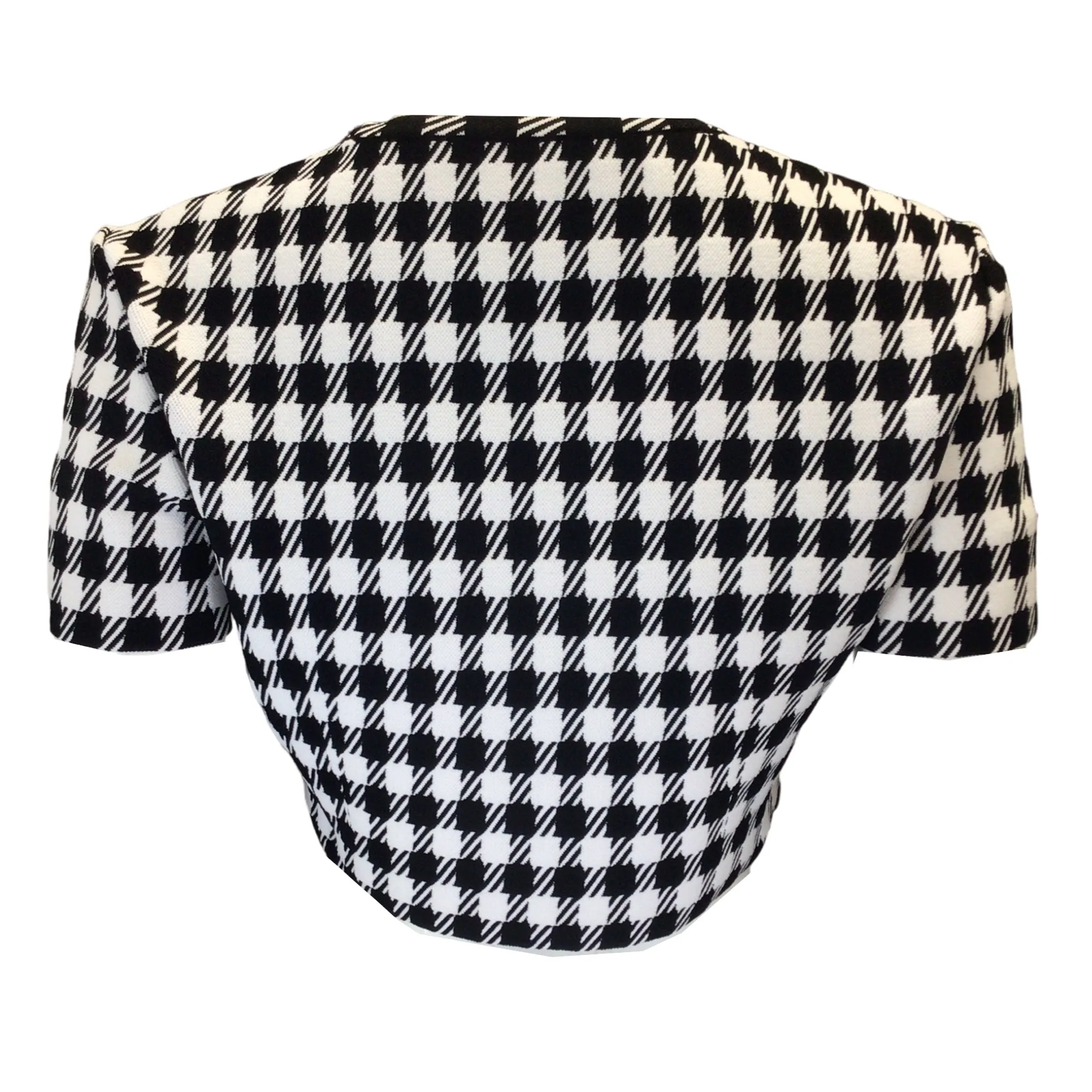 Alaia Black / White Cropped Check Knit Top