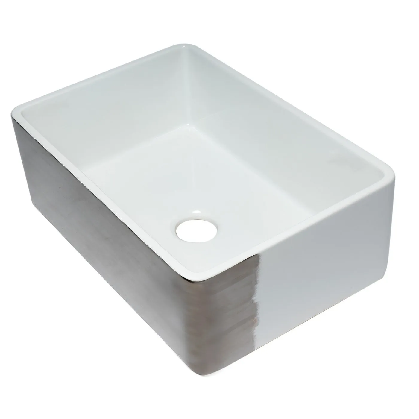 ALFI ABTI3020SB Titanium/Fluted 30" Reversible Fireclay Farmhouse Kitchen Sink