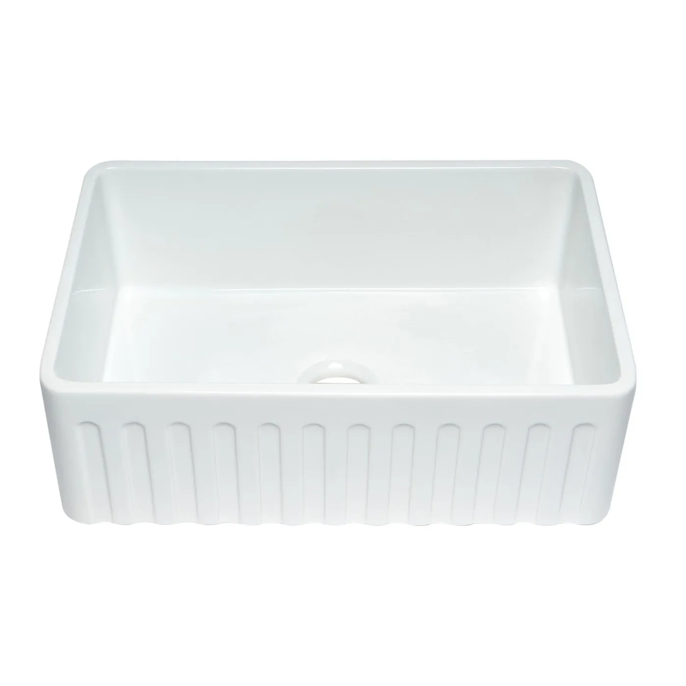 ALFI ABTI3020SB Titanium/Fluted 30" Reversible Fireclay Farmhouse Kitchen Sink