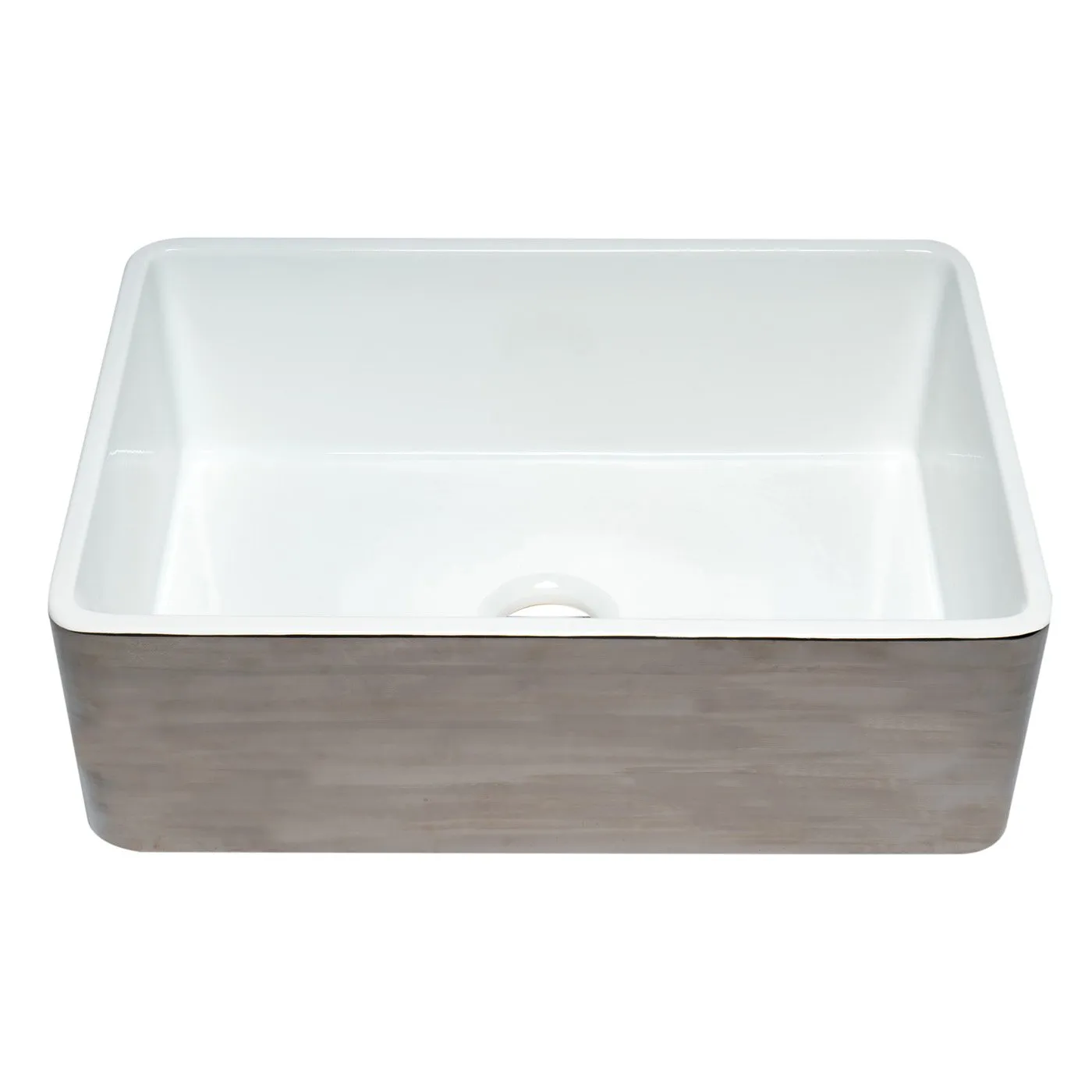 ALFI ABTI3020SB Titanium/Fluted 30" Reversible Fireclay Farmhouse Kitchen Sink