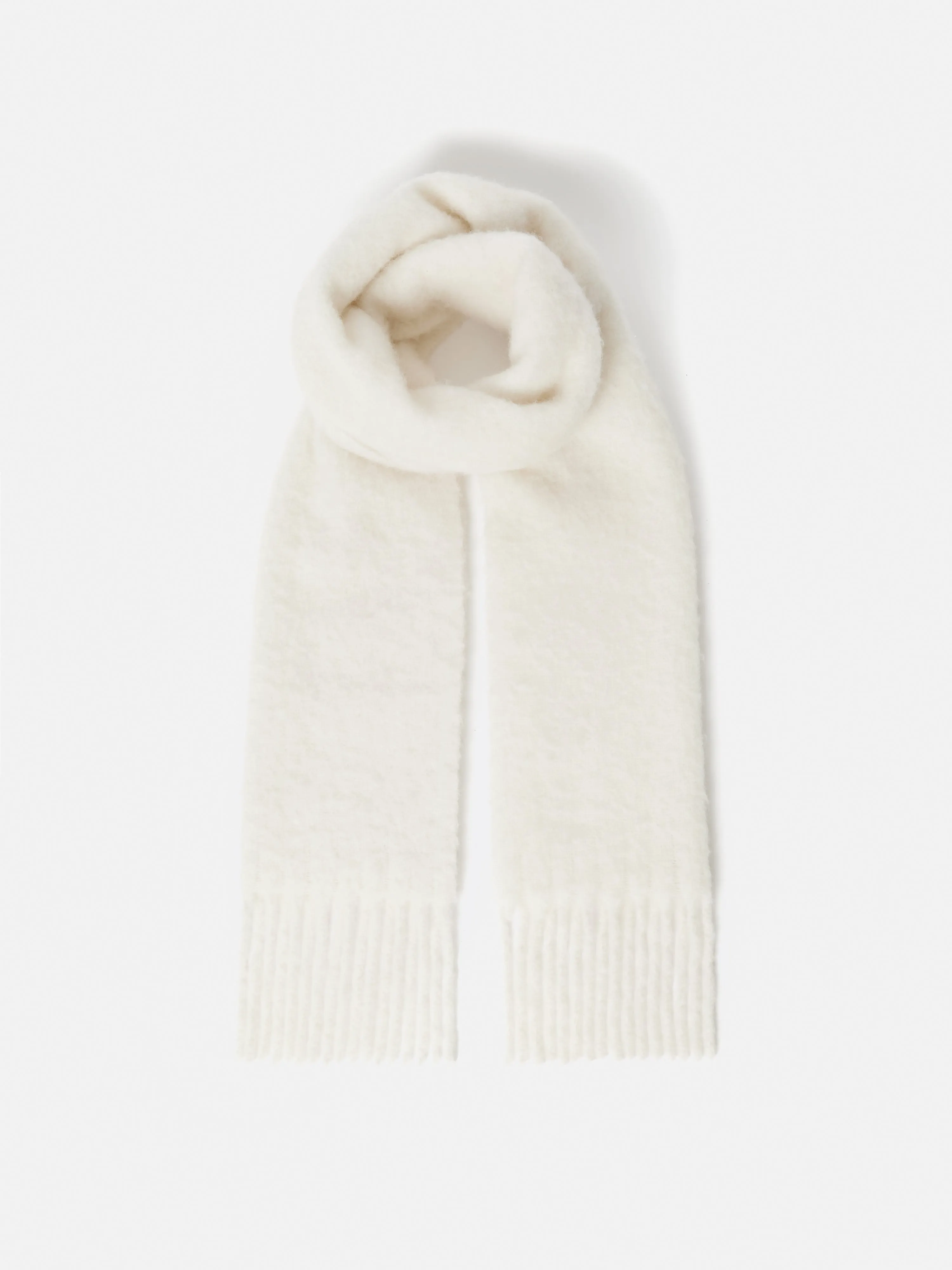 Alpaca Blend Fringed Scarf | Cream