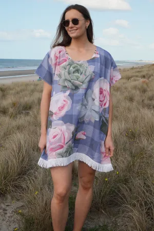 AS Towel Poncho - Blue Cactus Rose