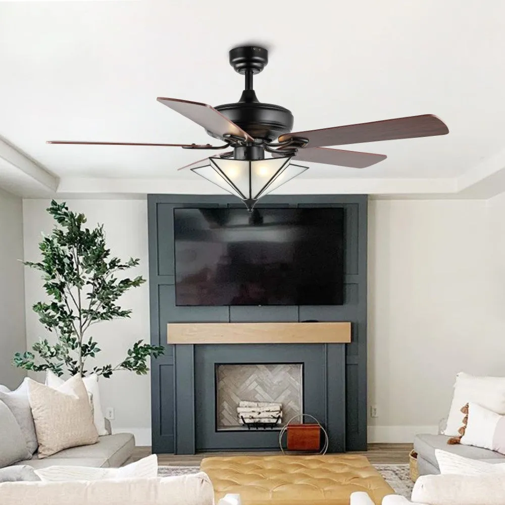 Baldwin 52" Farmhouse Rustic Iron Star Shade LED Ceiling Fan With Remote