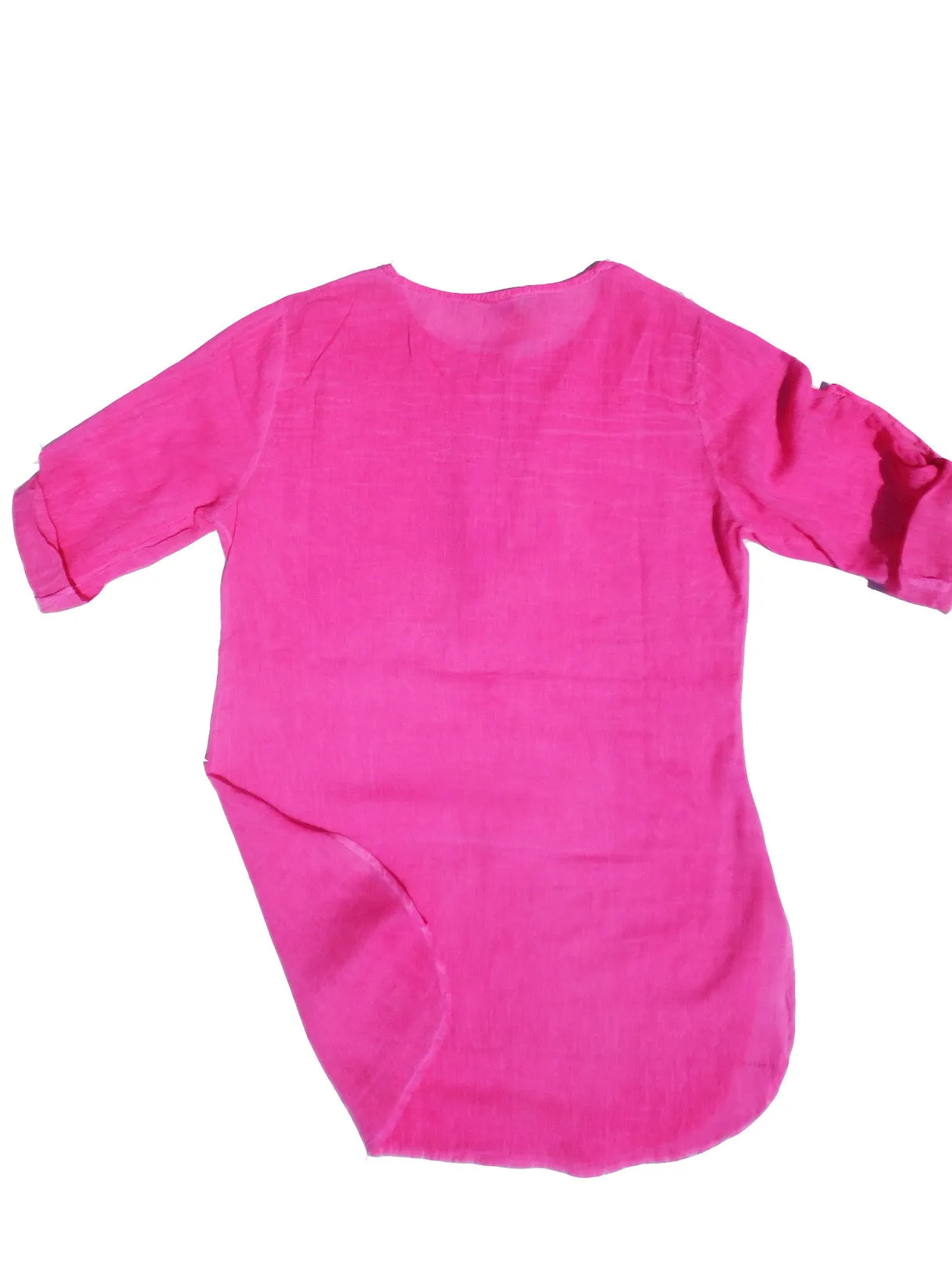 Batiste Cotton Beach Cover Up Top Hot Pink