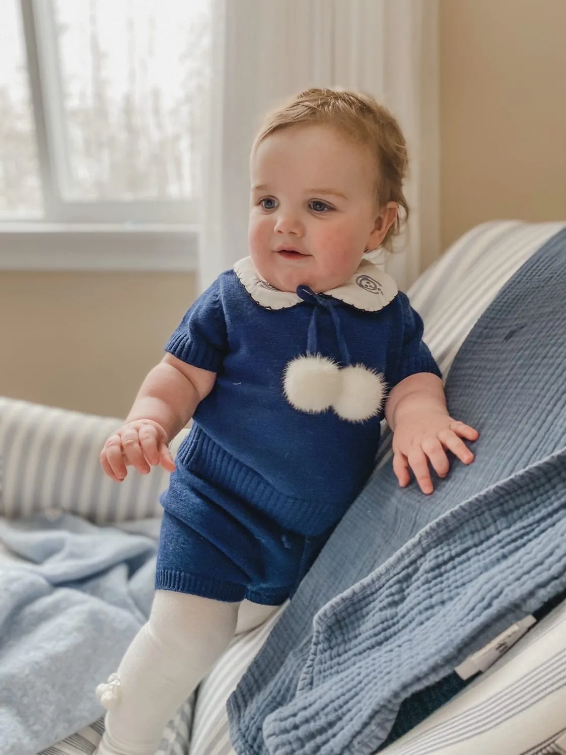 Billie Navy Knit Top and Shorts Set