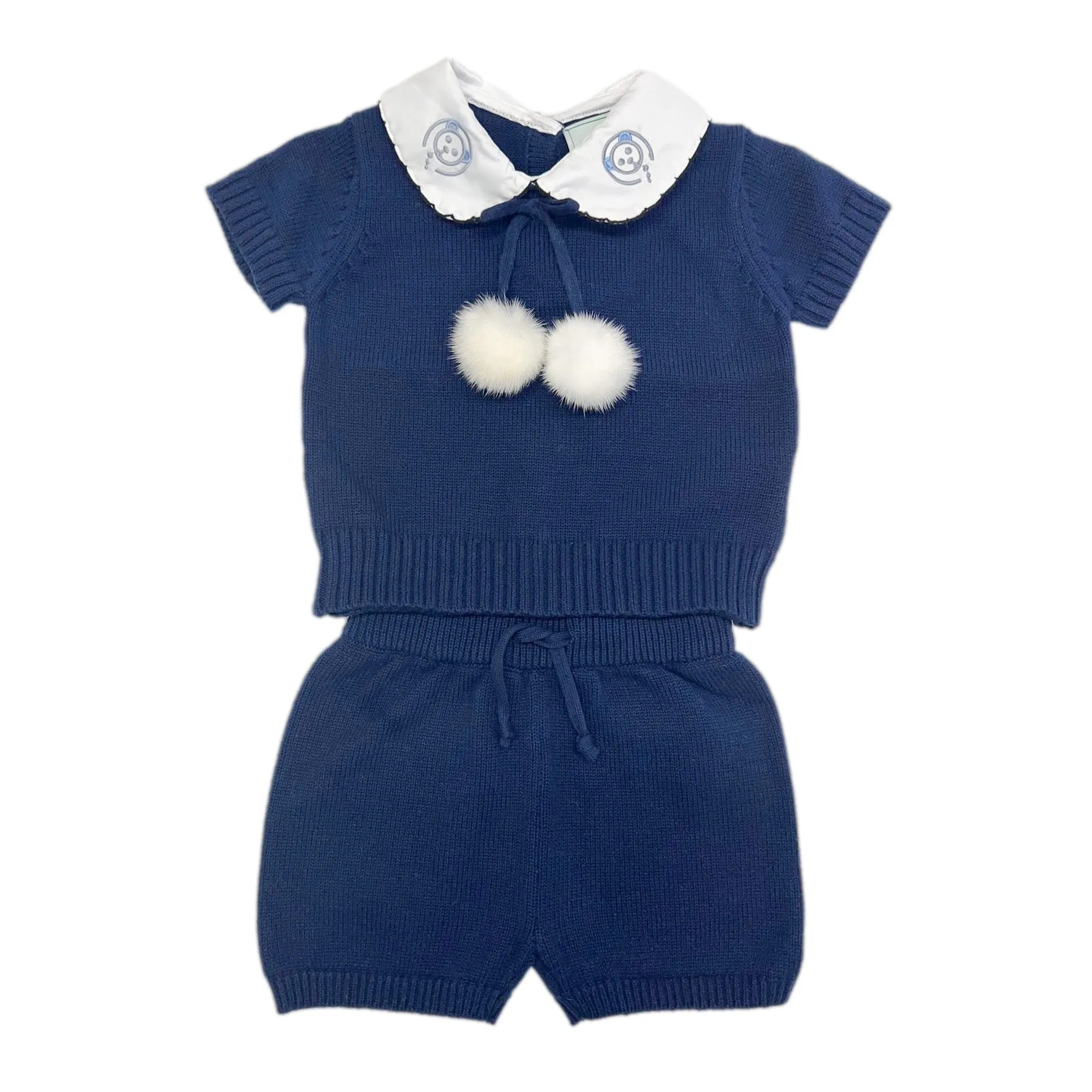 Billie Navy Knit Top and Shorts Set