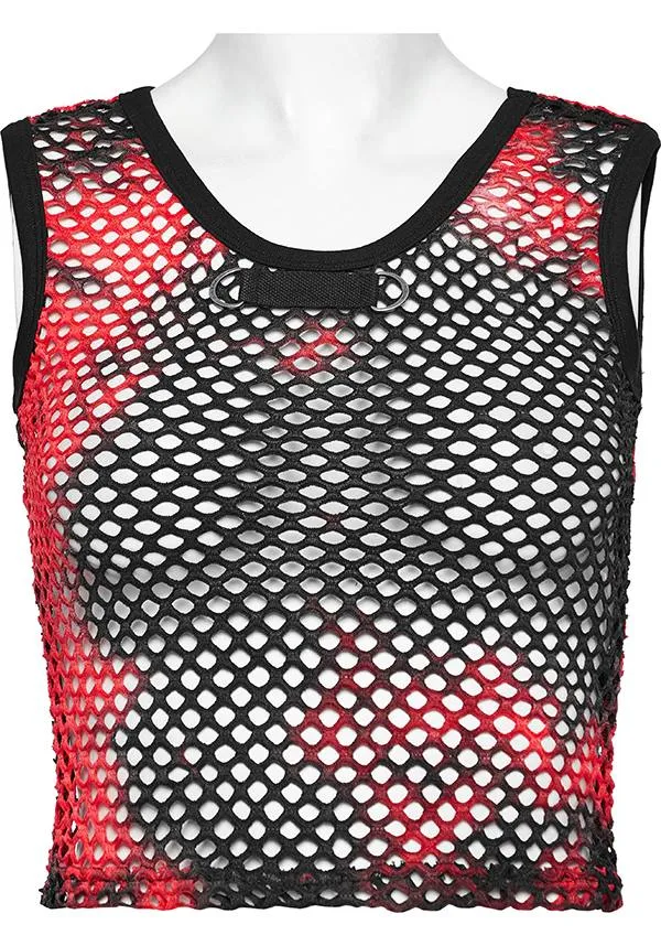 Blythe Fishnet [Black/Red] | CROPPED TANK TOP*