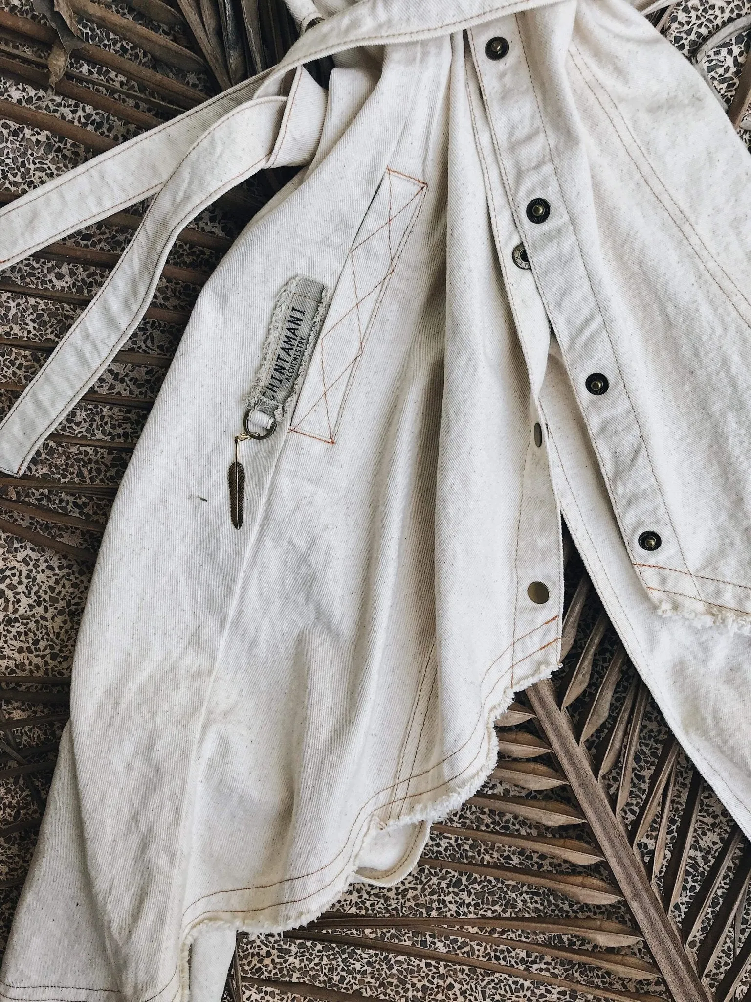 Bohemian Denim Frock Coat / Stonewashed Denim / Off White