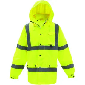 Boss 3NR6000 ANSI Type R Class 3 Heavy Duty Waterproof With Reflective Striping Breathable Polyester Jacket