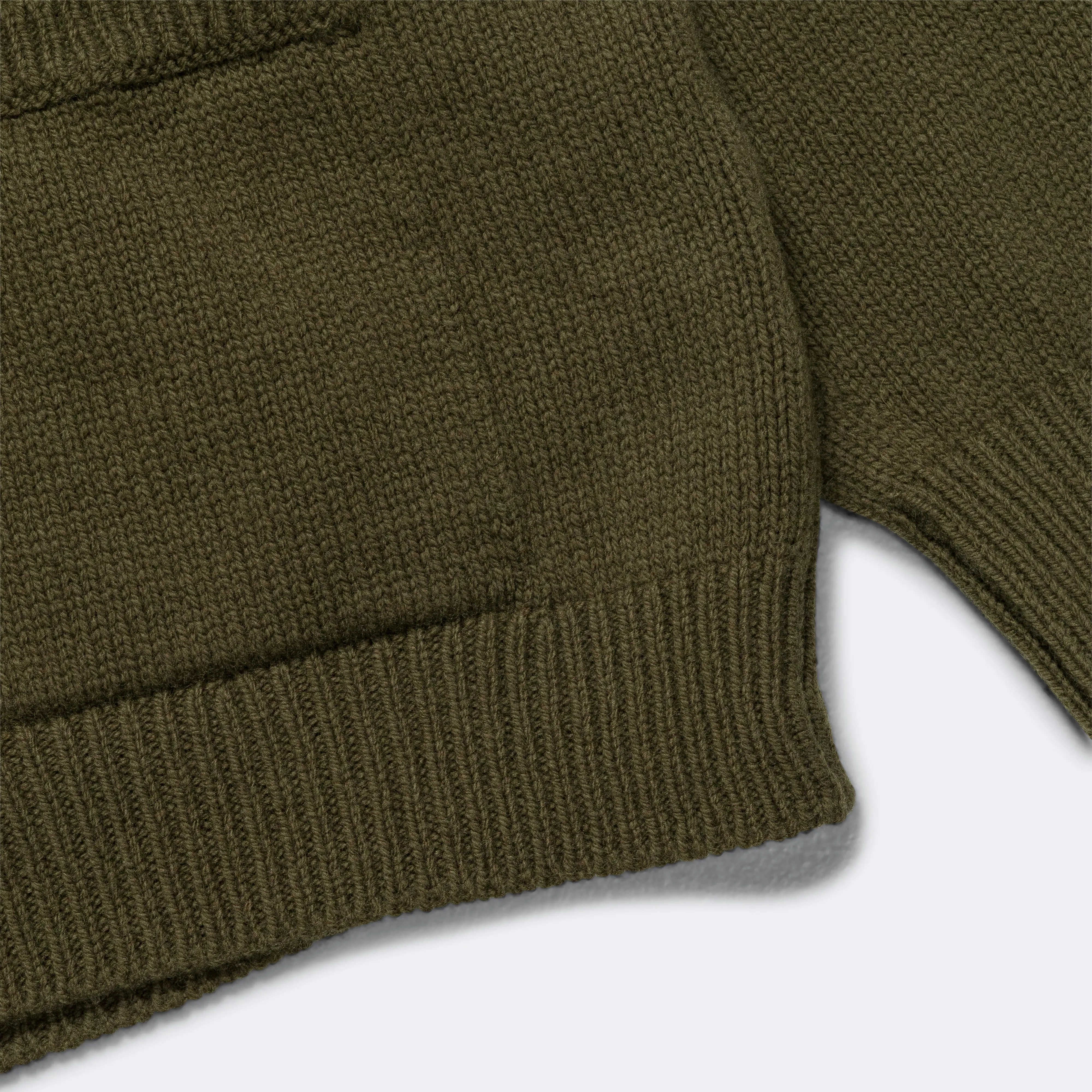 Boxy Cardigan - Olive Green Geelong Wool