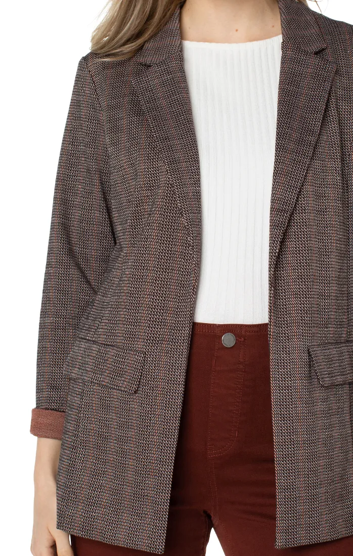 Boyfriend Blazer - Brick Jacquard