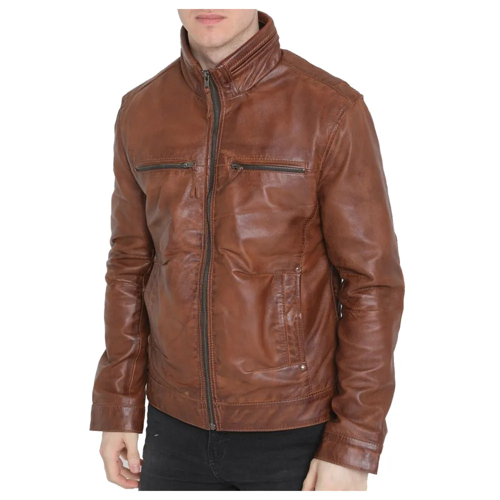 Brown Leather Jacket Mens