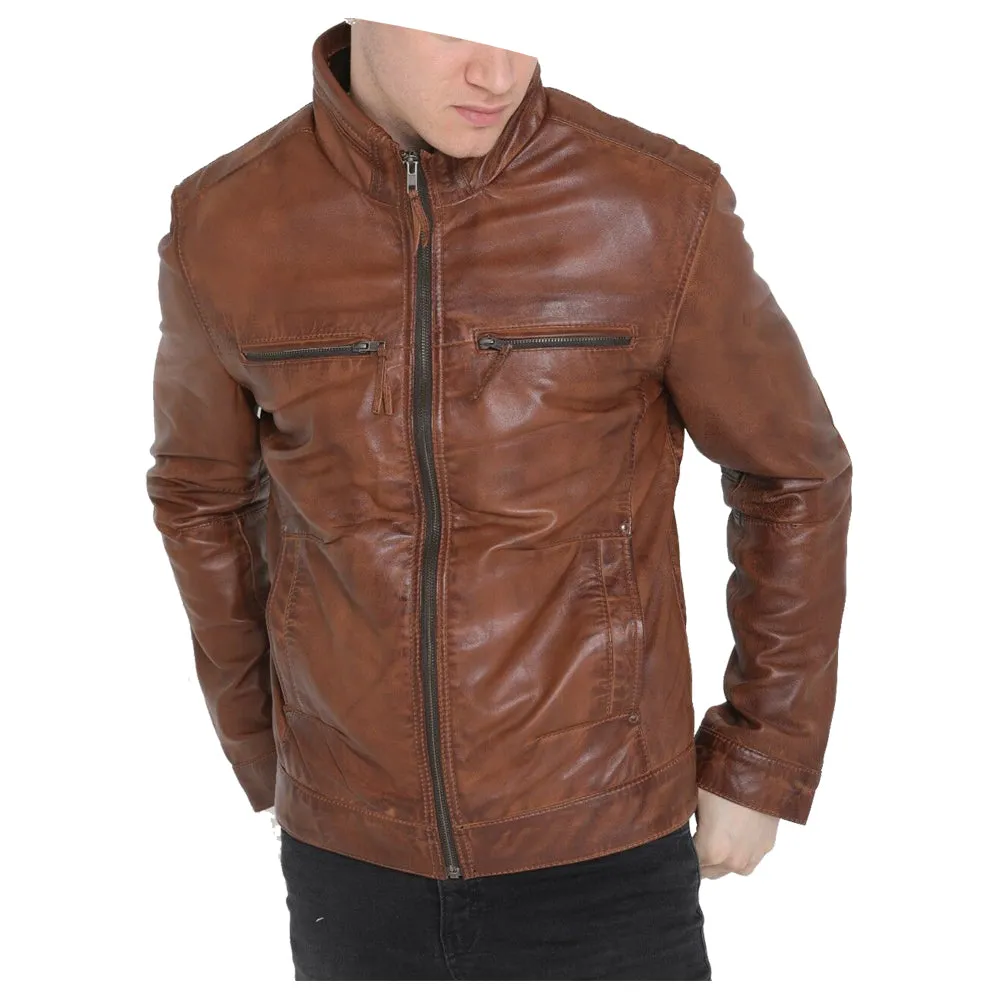 Brown Leather Jacket Mens