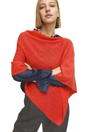 Burnt orange cashmere poncho Multiway