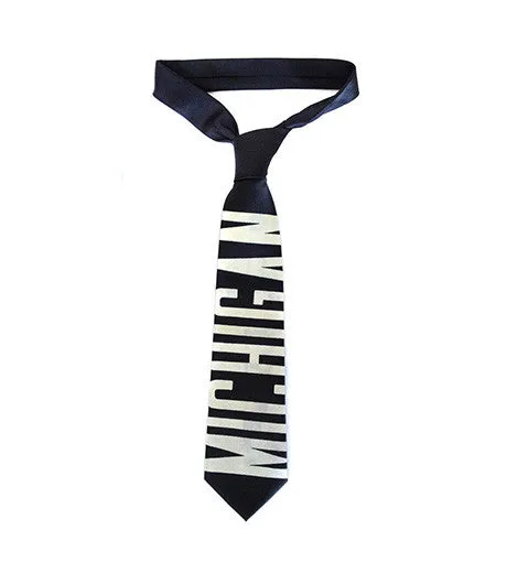 Bus Scroll Necktie: Michigan Avenue, Microfiber