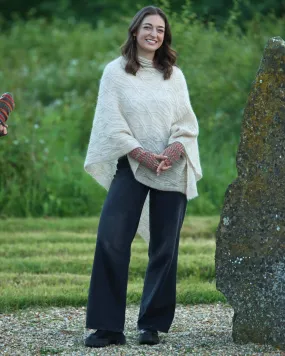 Cadenza Italy Ltd - Mohair Blend Cable Knit Poncho