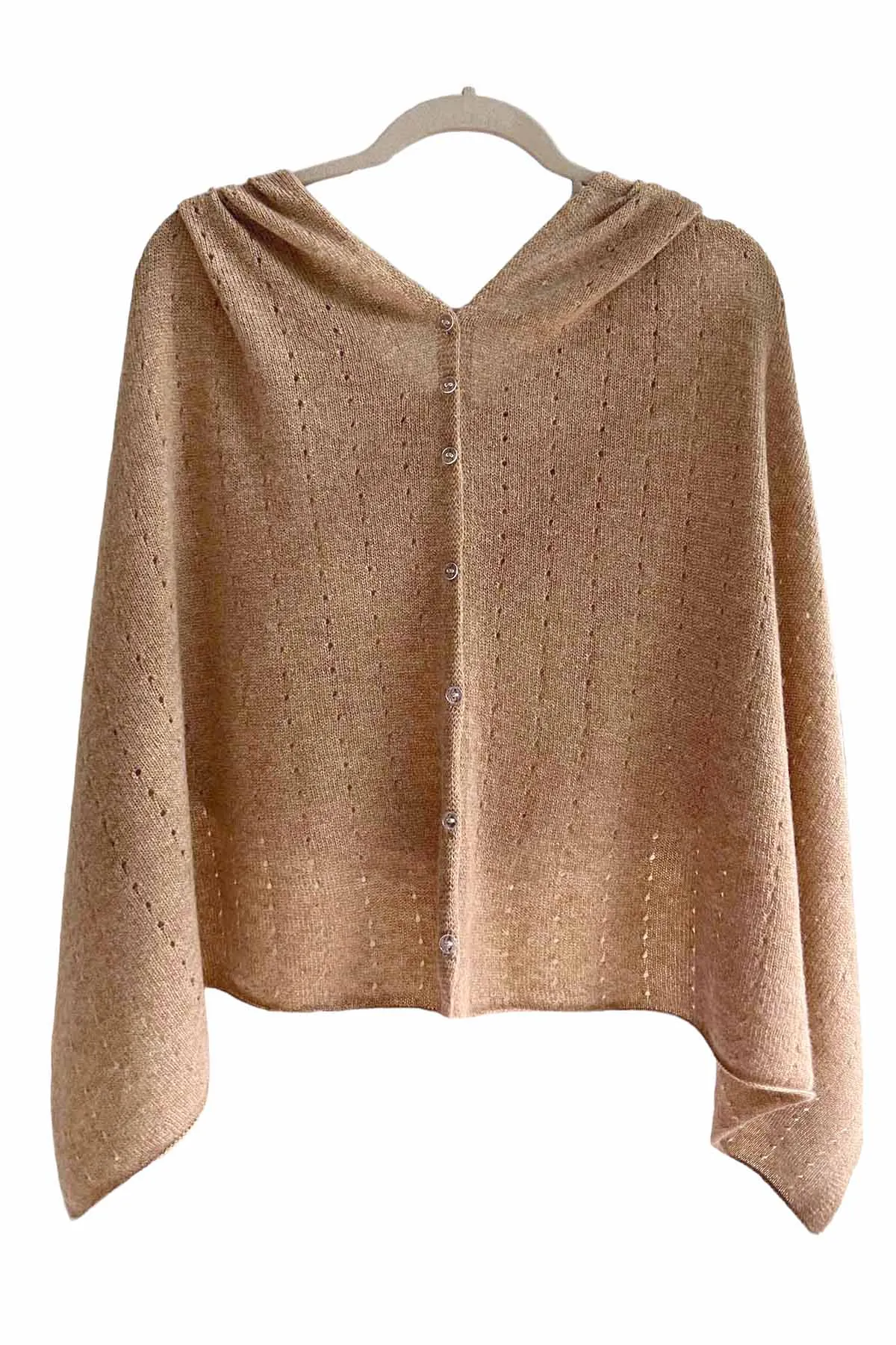 Camel cashmere poncho Multiway