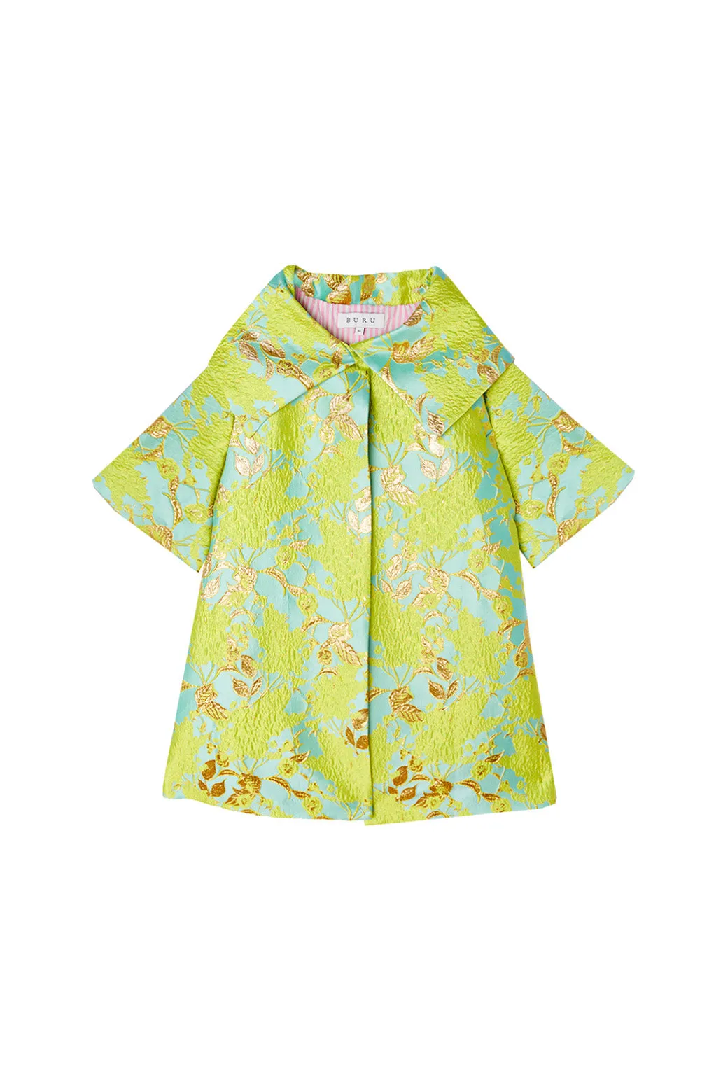 Car Coat - Chartreuse Brocade