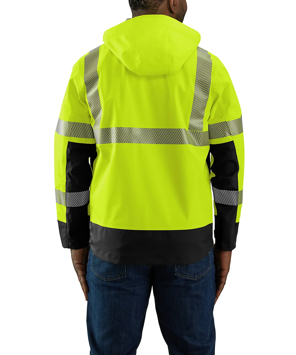 Carhartt Men's Hi-Vis Class 3 Rain Defender Jacket - Brite Lime