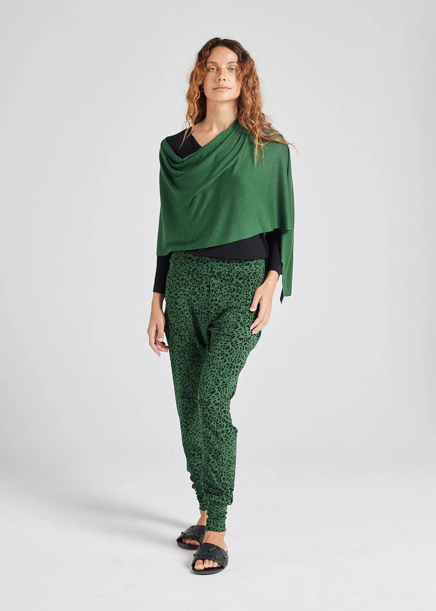 Carrie Cashmere/Bamboo Poncho - Forest Green