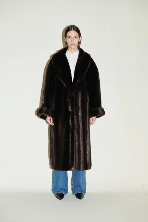 Castello Chocolate Faux Mink Coat