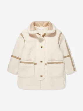 Chloé Girls Sherpa Coat in Ivory