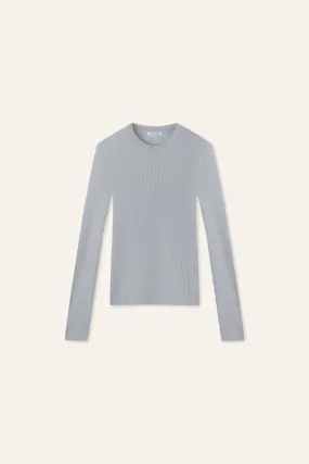 CINDY 2.0 superfine knit crew top (Pale blue)