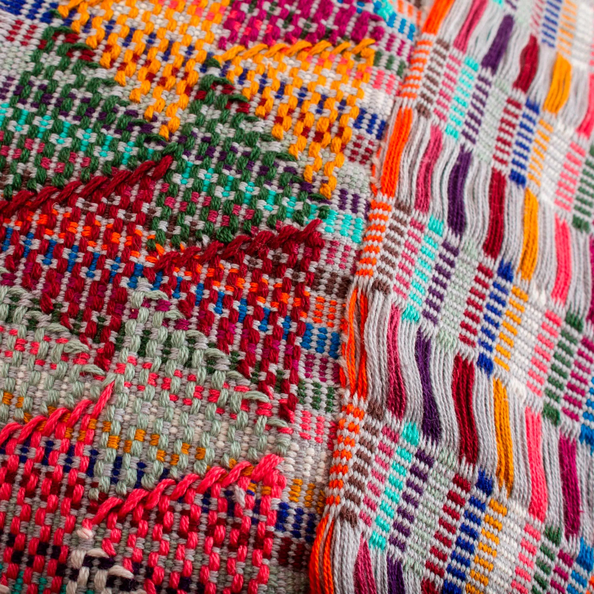 Color of the Morning Multicolored Striped Cotton Poncho from Mexico