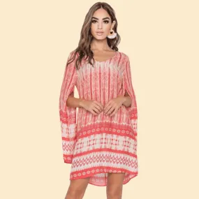 Coral Sands Split Sleeve Tunic Dress