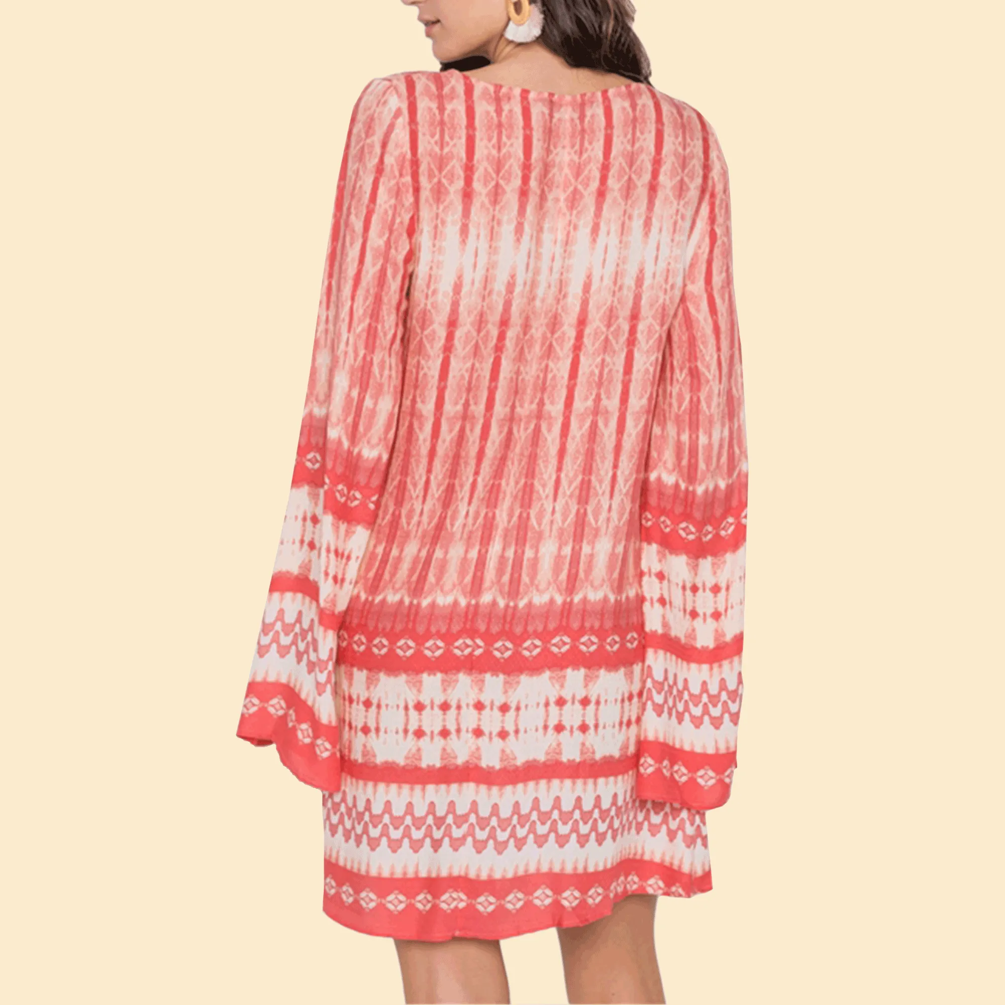 Coral Sands Split Sleeve Tunic Dress