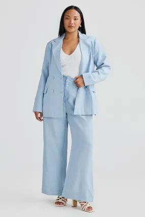 Core Linen Tailored Blazer - Powder Blue