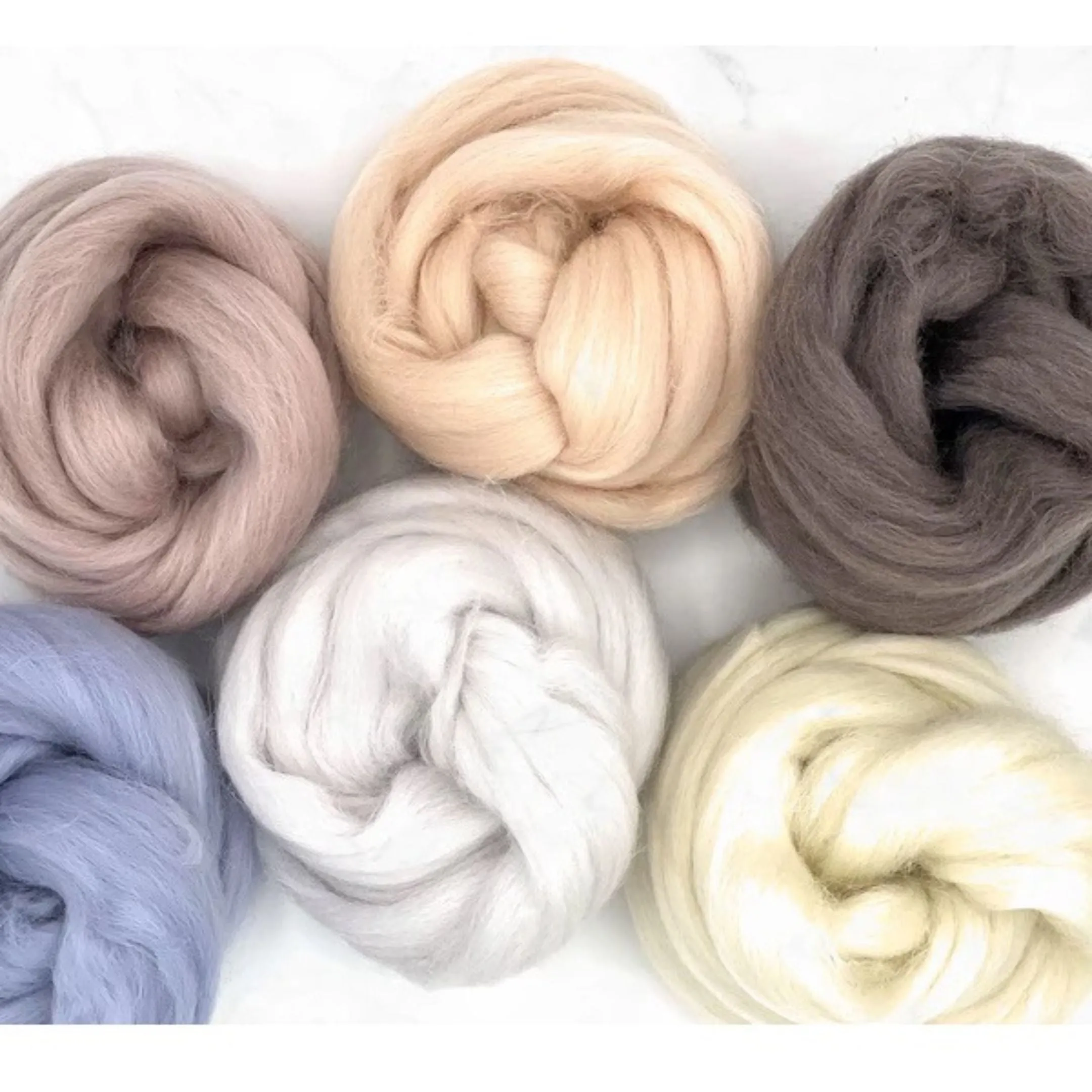 Corriedale Collection | Sandy Beach Bundle of Dyed Wool Tops | 150 Grams, 26 Micron