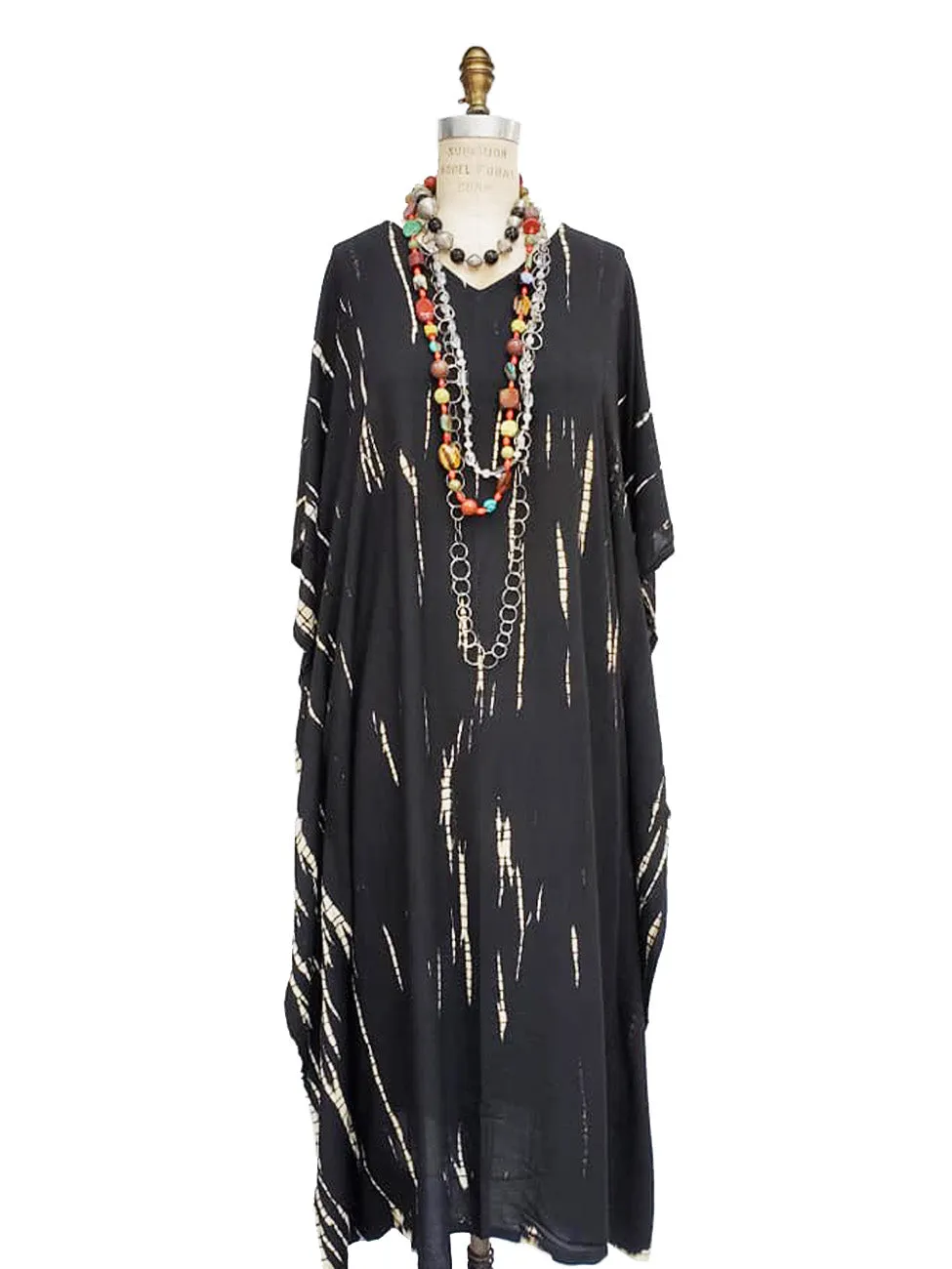 Cotton Long Caftan Dress Shibori