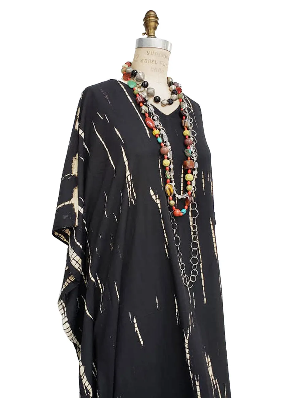 Cotton Long Caftan Dress Shibori