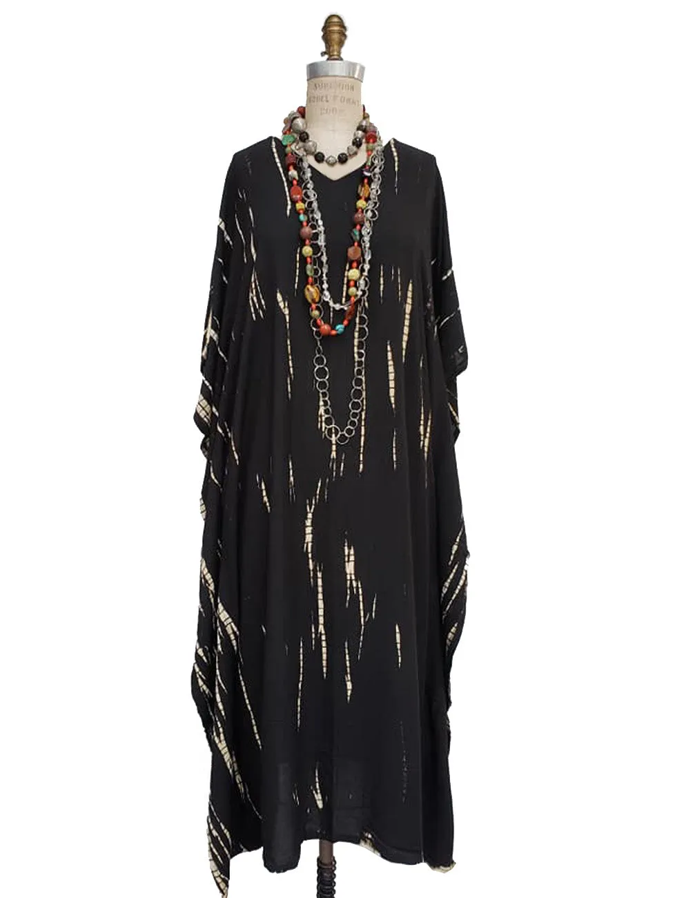 Cotton Long Caftan Dress Shibori