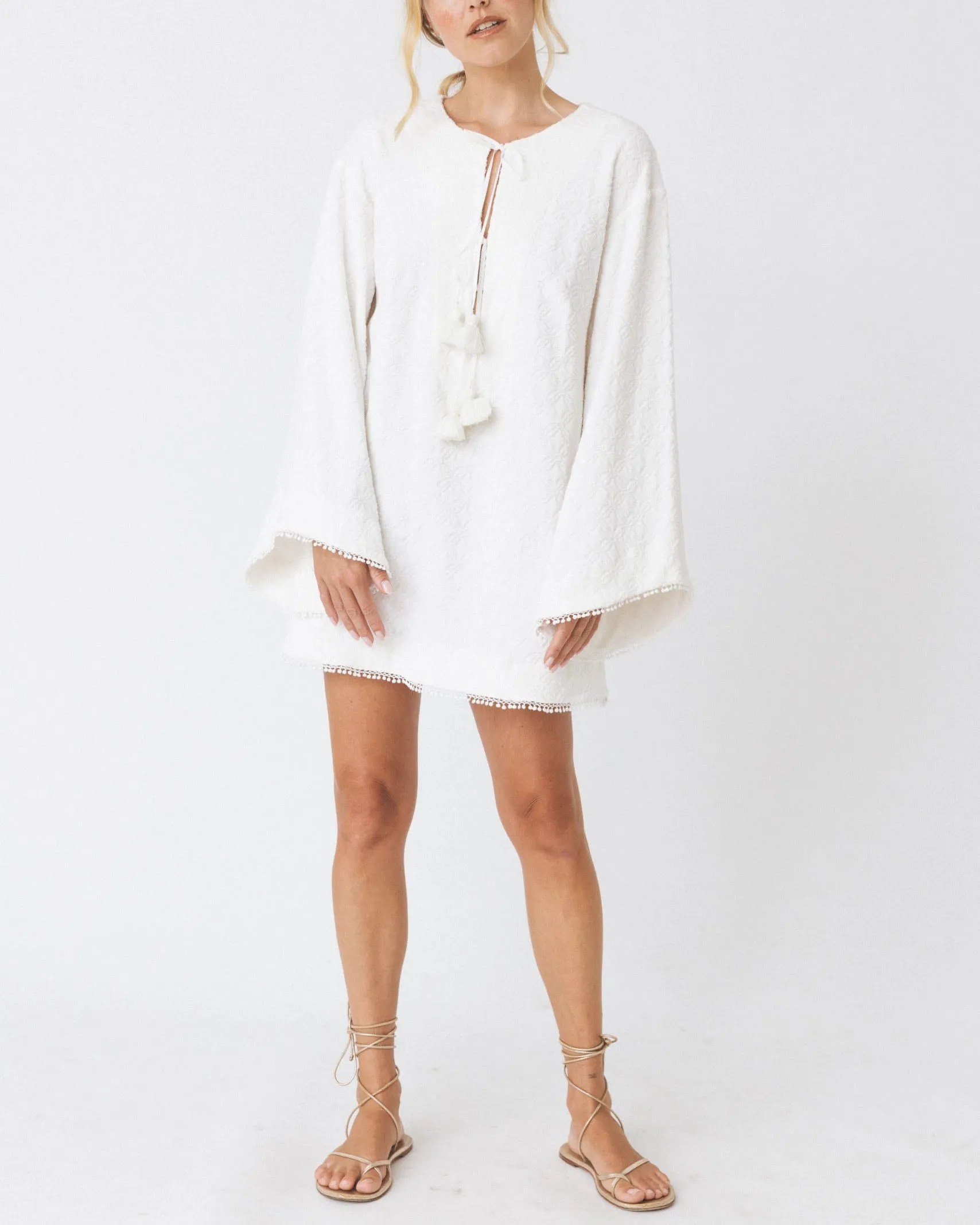 COTTON TERRY JACQUARD PONCHO