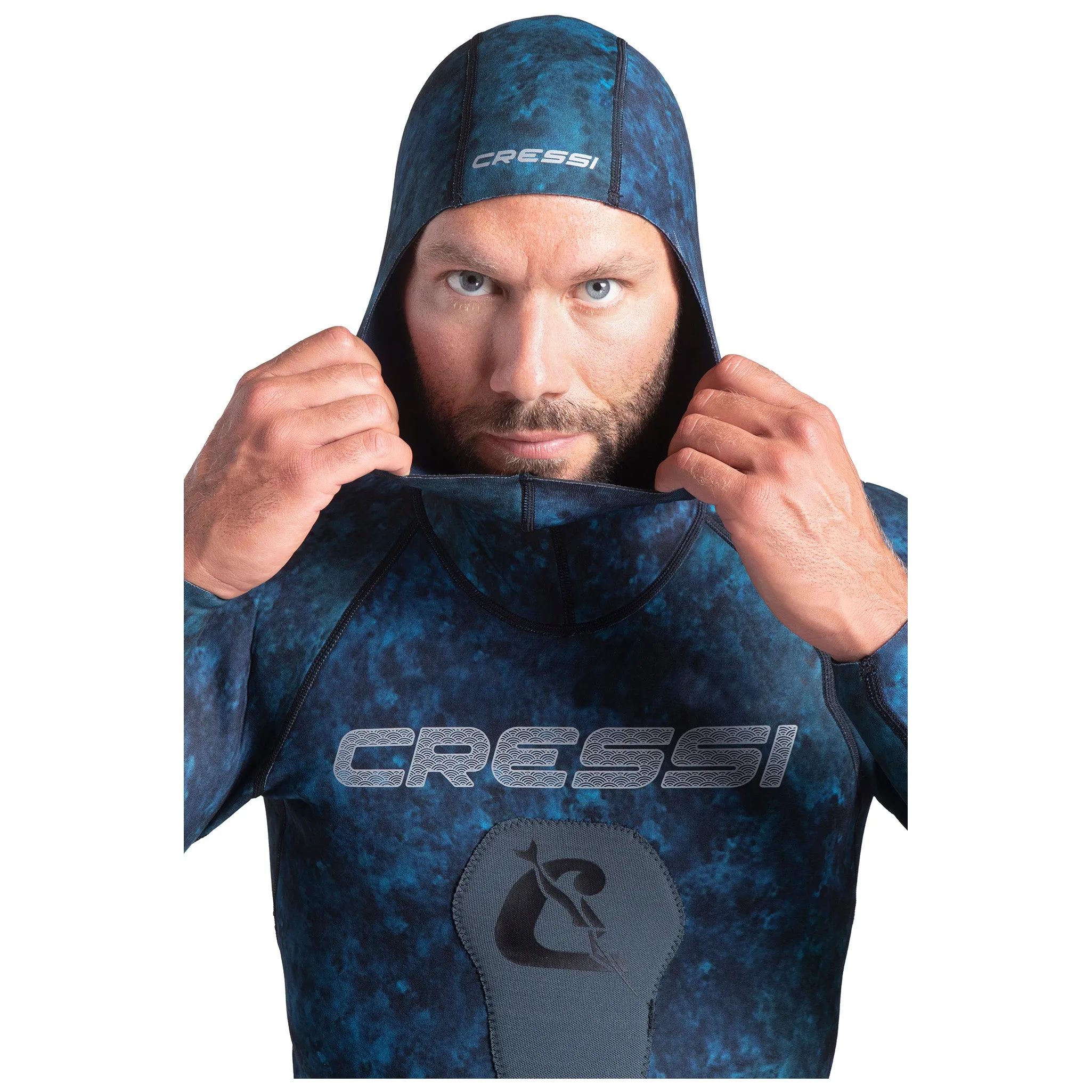 Cressi 2mm Man Tokugawa Nylon Two-Piece Wetsuit With Hood