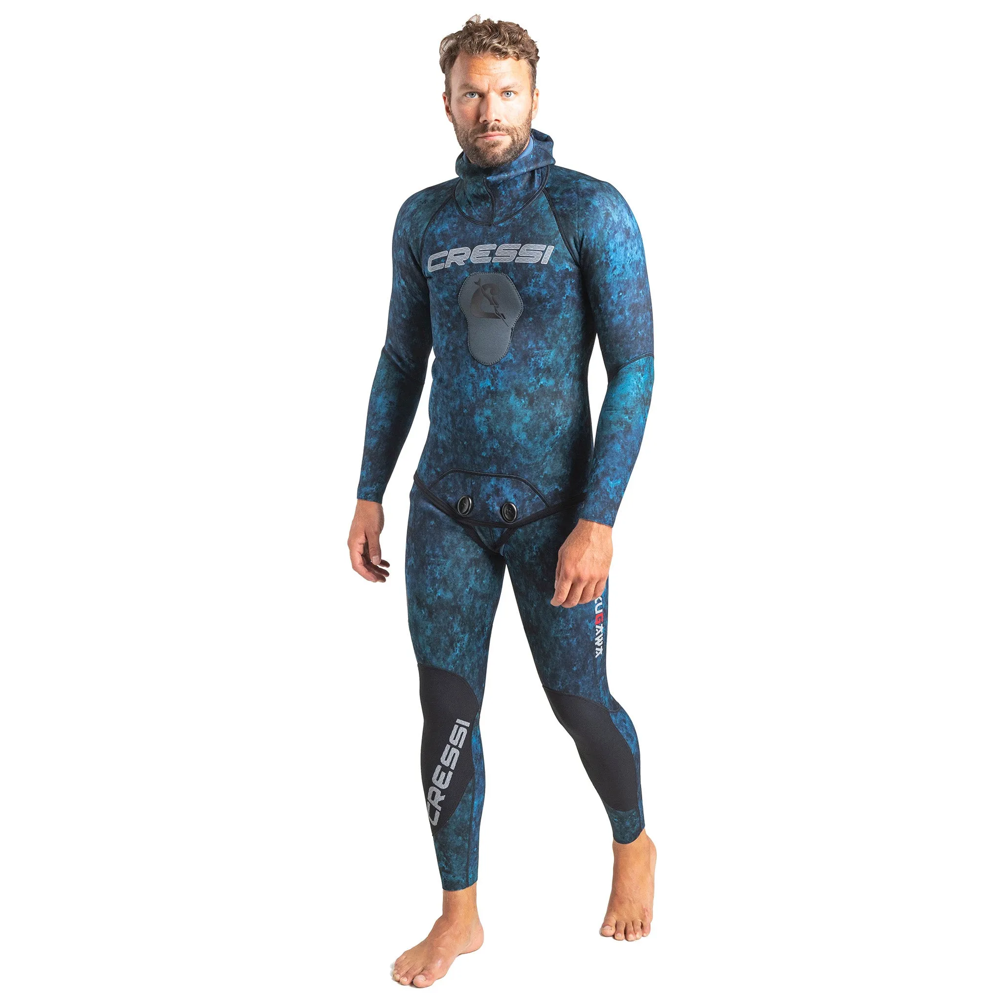 Cressi 2mm Man Tokugawa Nylon Two-Piece Wetsuit With Hood