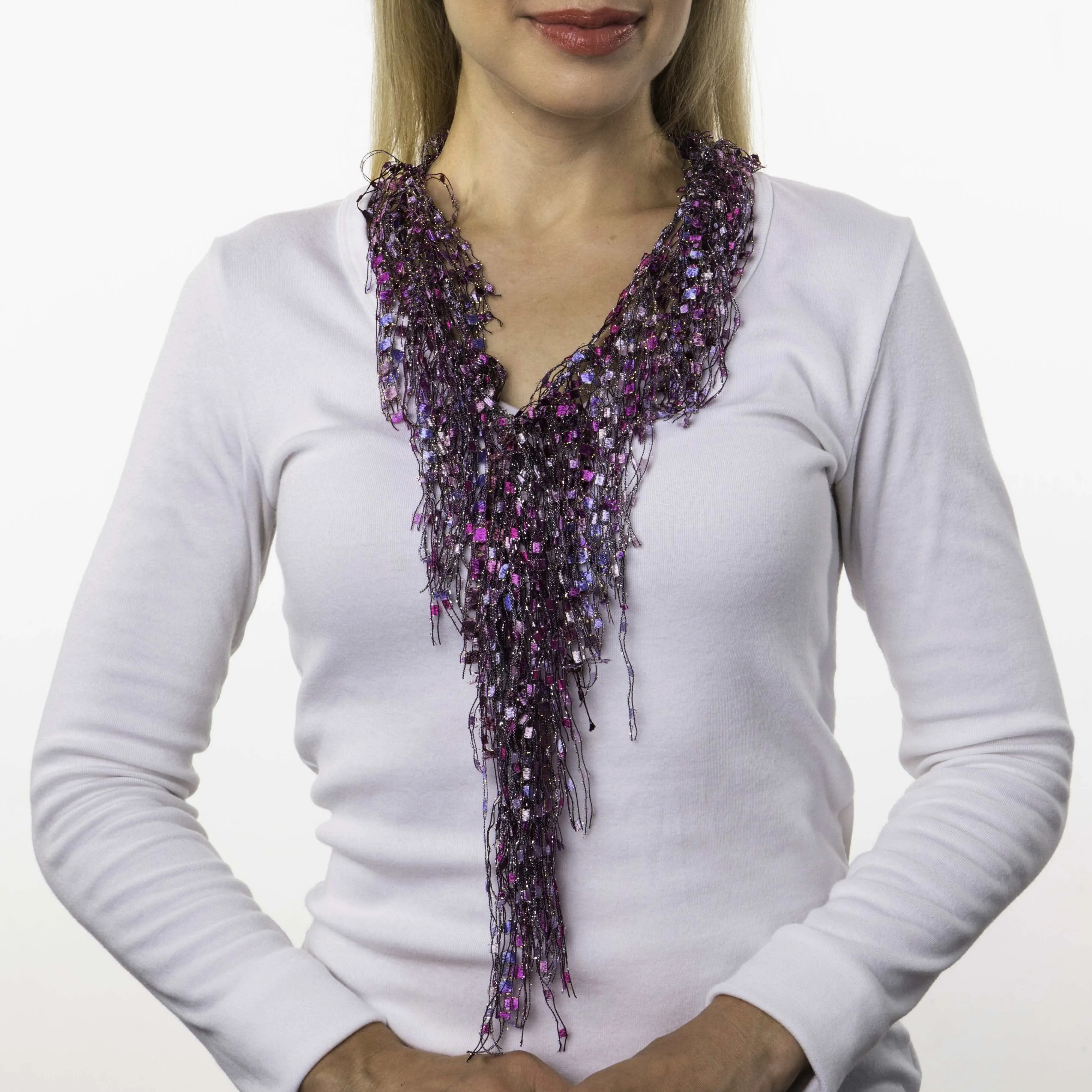 Deep Pink Magenta Infinity Scarf Necklace