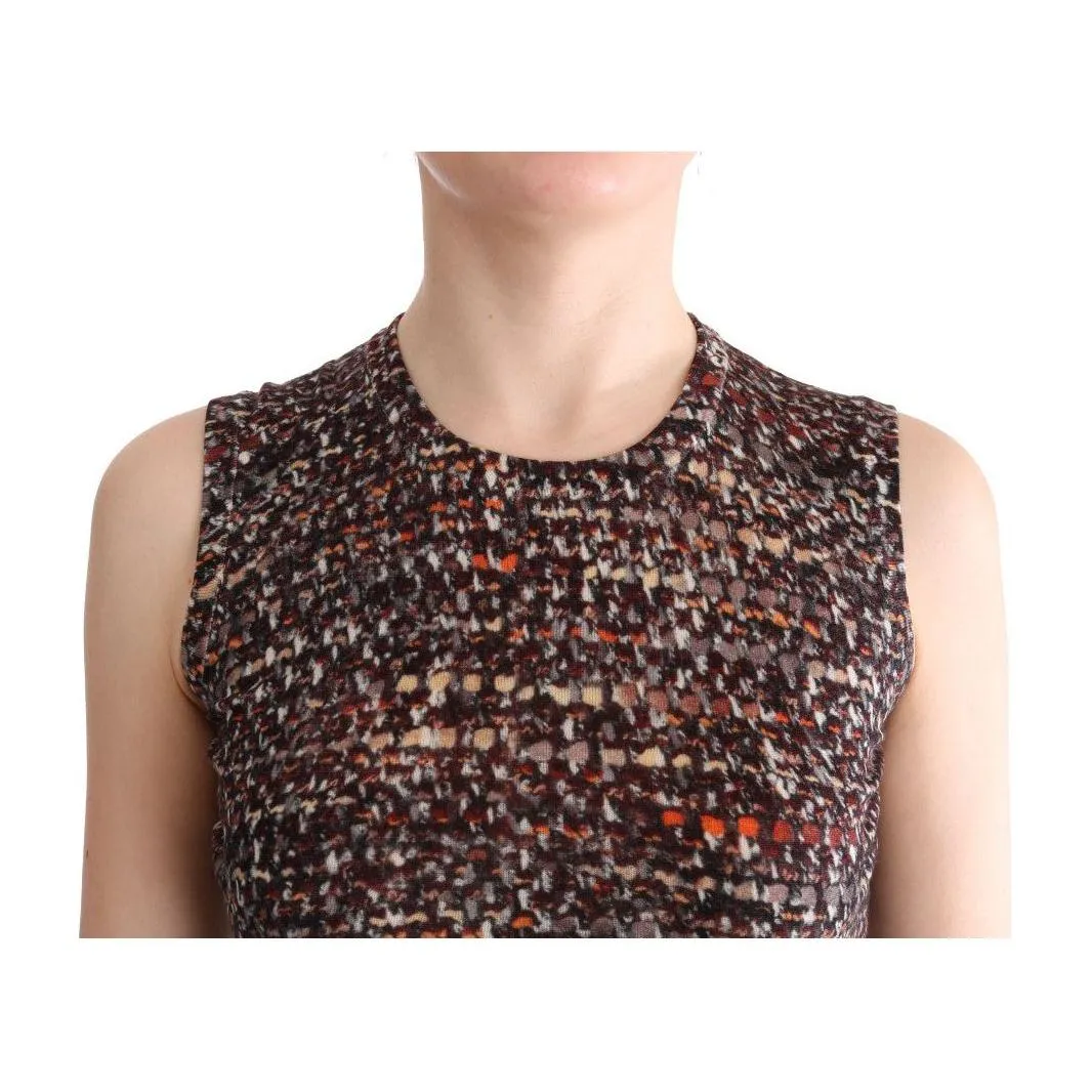 Dolce & Gabbana Sleeveless Multicolor Knit Wool Top