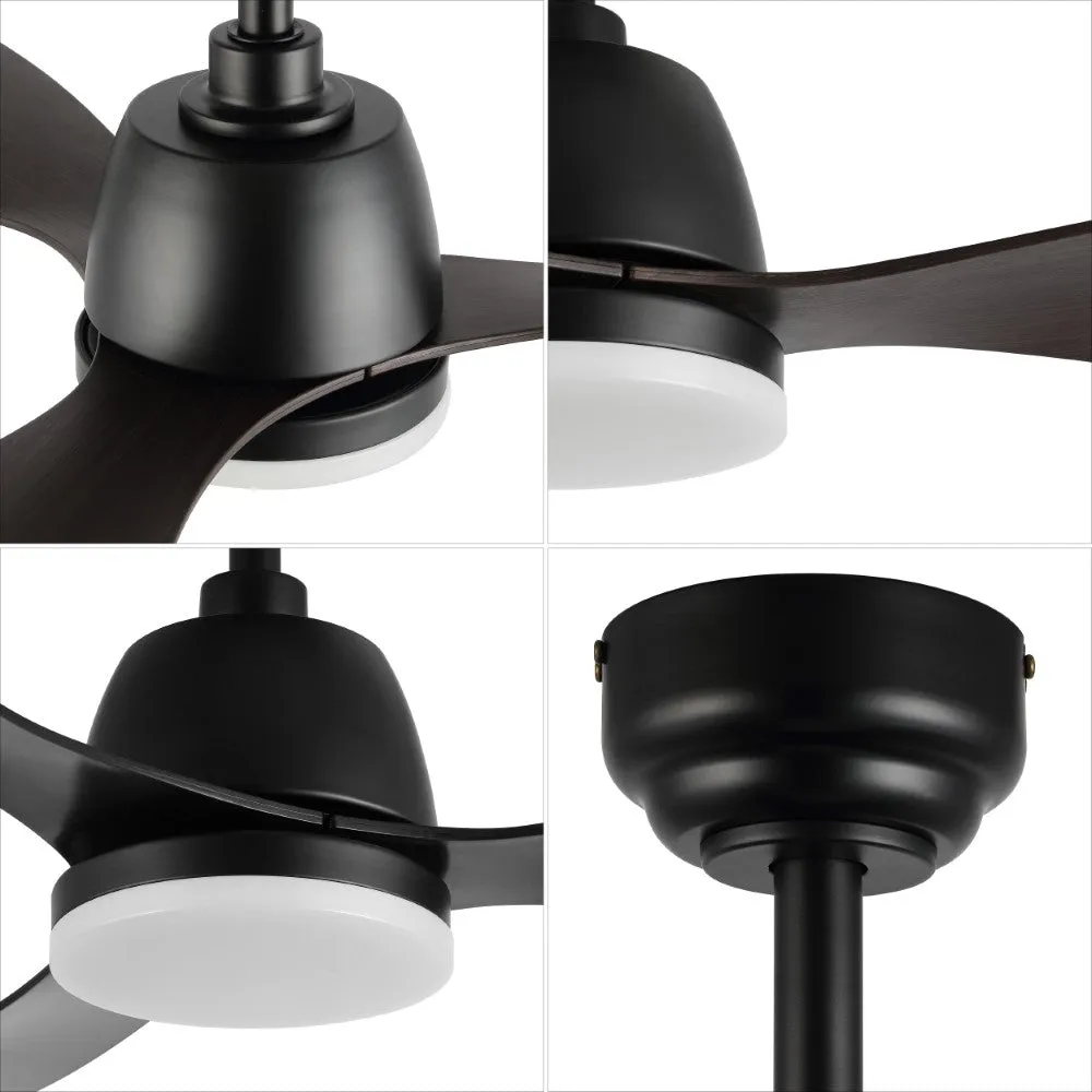 Dolly 52" Classic Industrial Iron/Plastic Mobile-App/Remote-Controlled 6-Speed Propeller Integrated LED Ceiling Fan