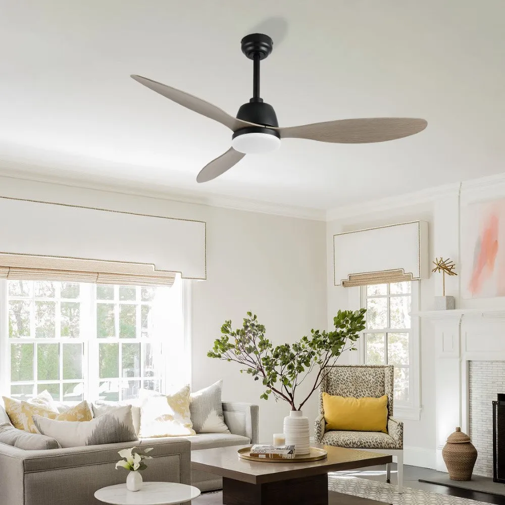 Dolly 52" Classic Industrial Iron/Plastic Mobile-App/Remote-Controlled 6-Speed Propeller Integrated LED Ceiling Fan