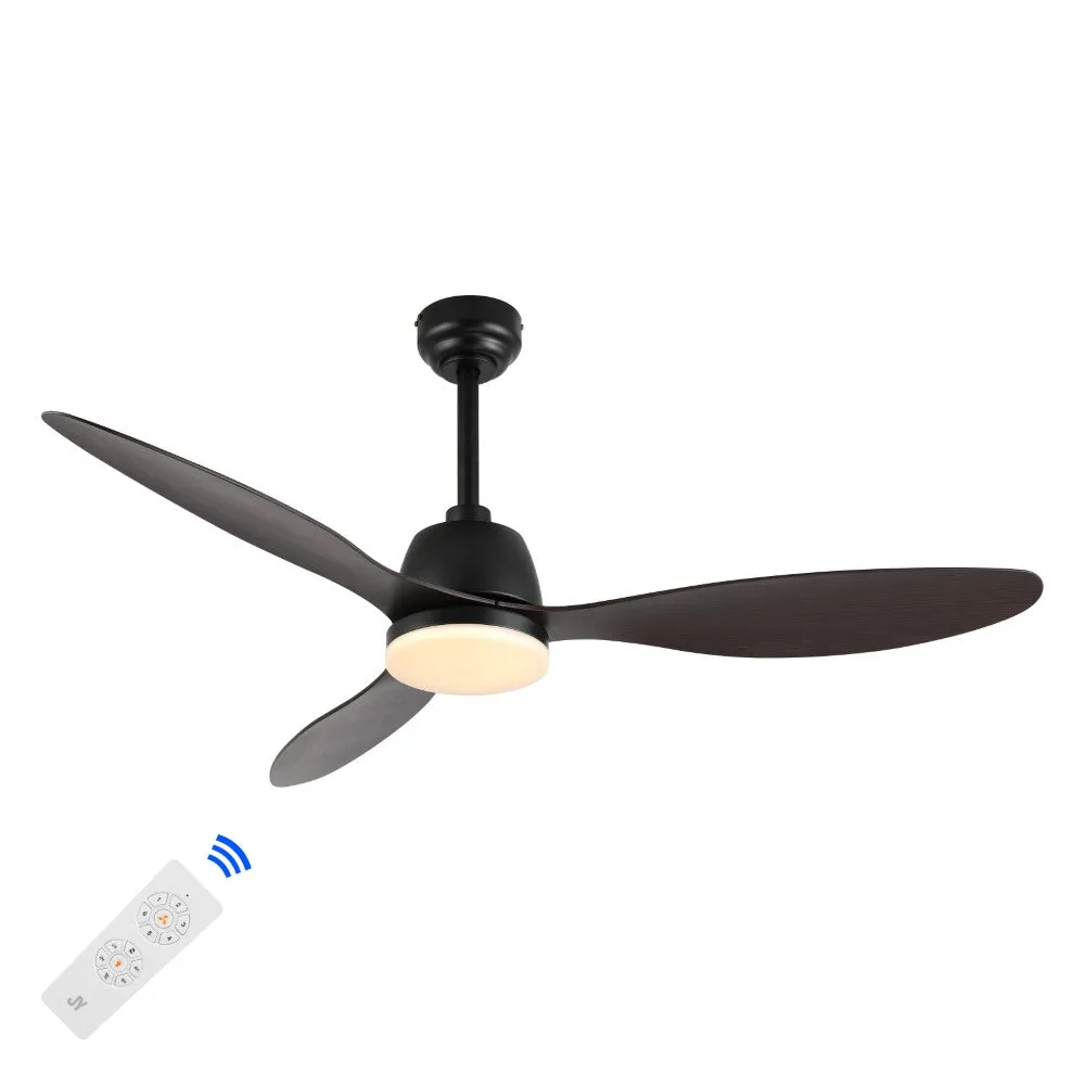 Dolly 52" Classic Industrial Iron/Plastic Mobile-App/Remote-Controlled 6-Speed Propeller Integrated LED Ceiling Fan