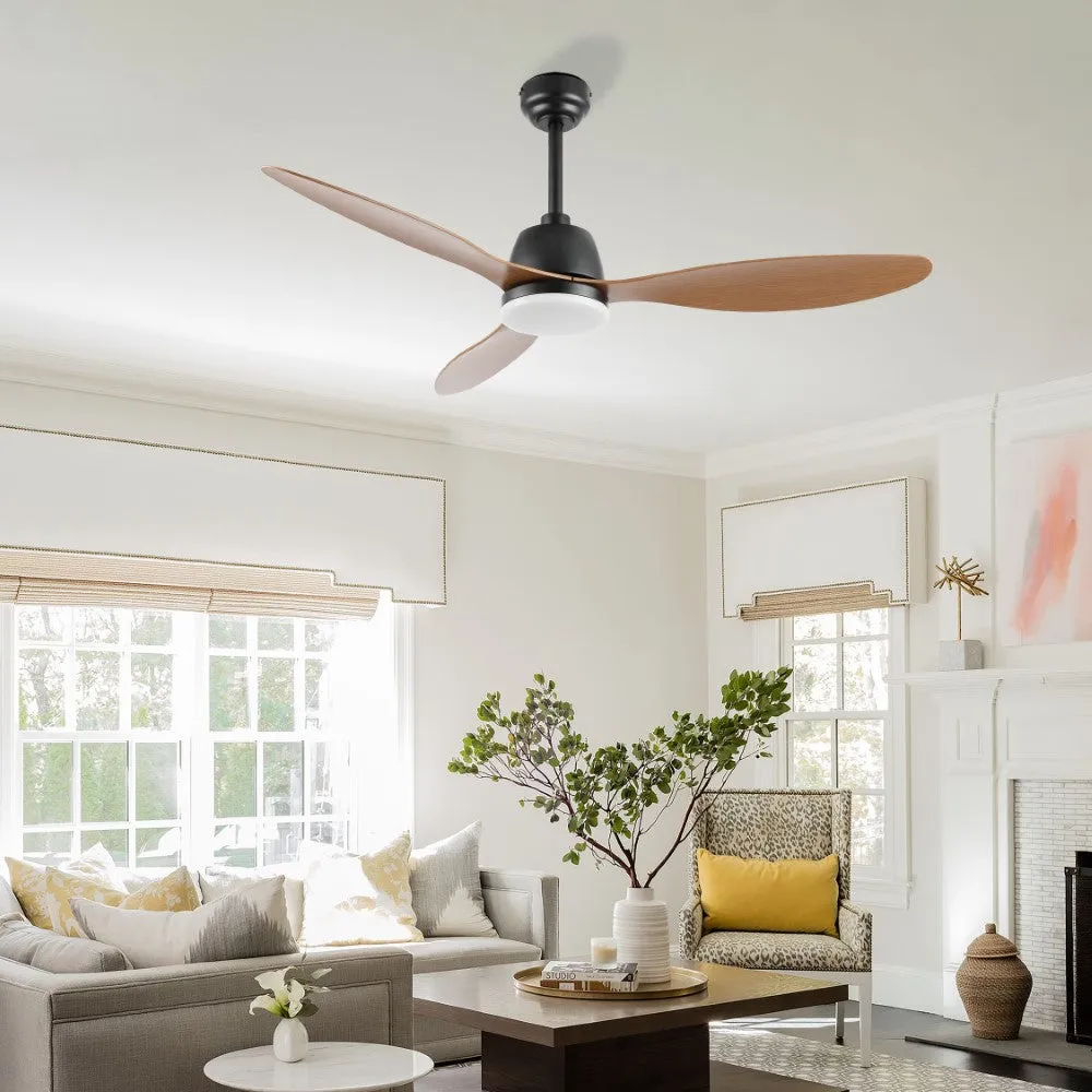 Dolly 52" Classic Industrial Iron/Plastic Mobile-App/Remote-Controlled 6-Speed Propeller Integrated LED Ceiling Fan