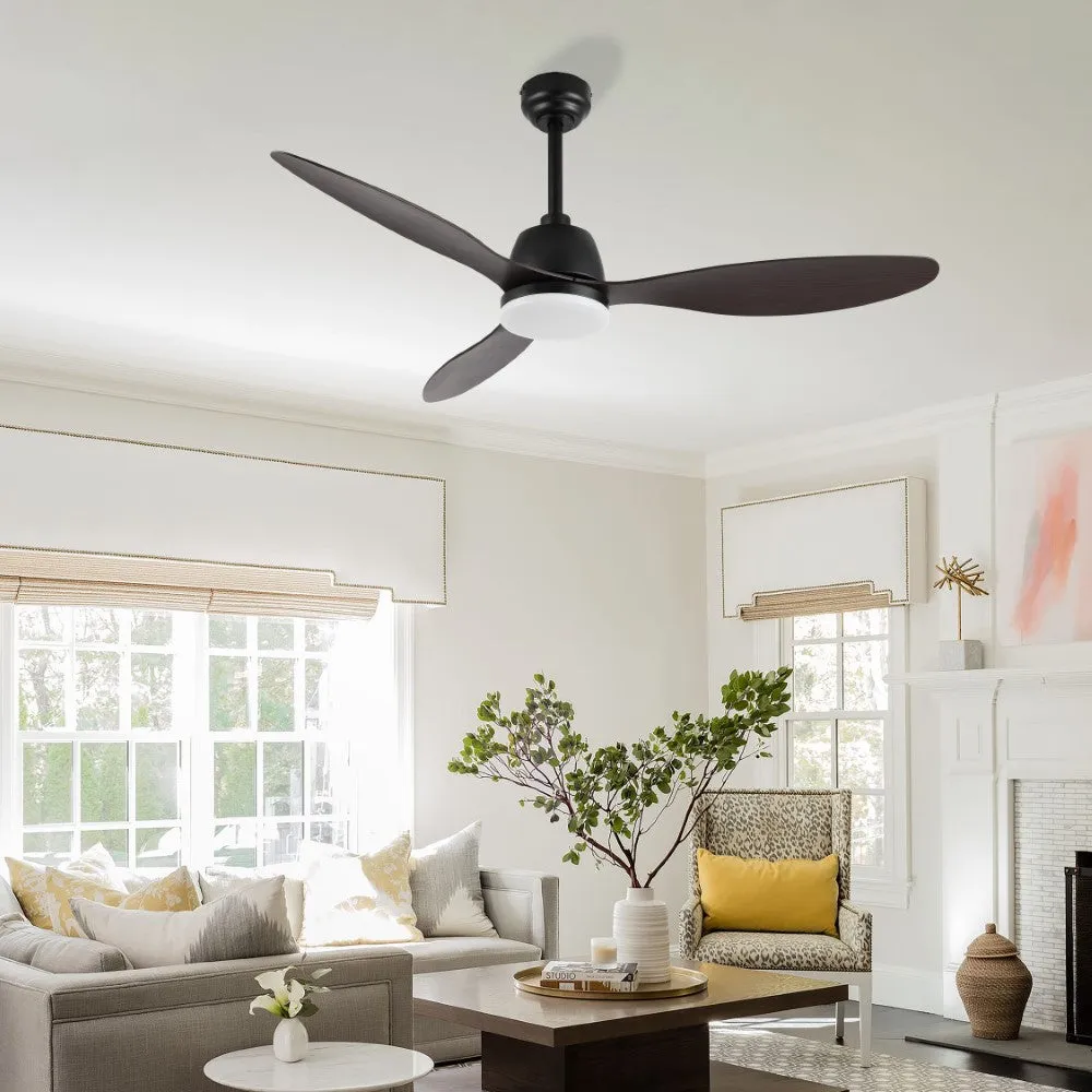 Dolly 52" Classic Industrial Iron/Plastic Mobile-App/Remote-Controlled 6-Speed Propeller Integrated LED Ceiling Fan