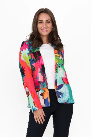 Dunstan Pink Flower Cotton Blazer